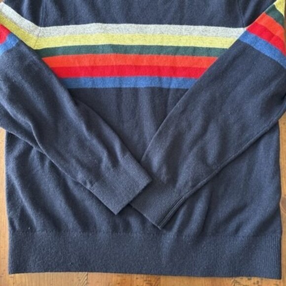 Gap Navy With Colorful Stripes Size XL Sweater Wool Blend - Picture 2 of 5